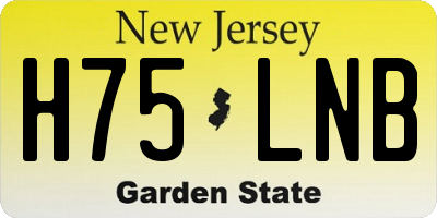 NJ license plate H75LNB