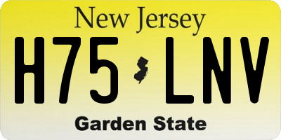 NJ license plate H75LNV