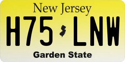 NJ license plate H75LNW