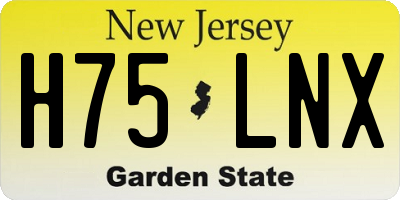 NJ license plate H75LNX