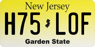 NJ license plate H75LOF