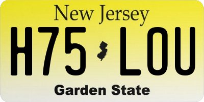 NJ license plate H75LOU