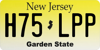 NJ license plate H75LPP