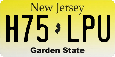NJ license plate H75LPU