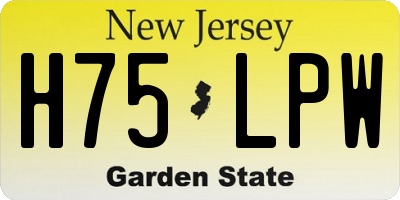 NJ license plate H75LPW
