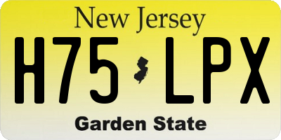 NJ license plate H75LPX