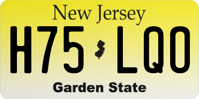 NJ license plate H75LQO