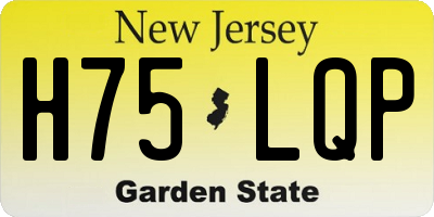 NJ license plate H75LQP