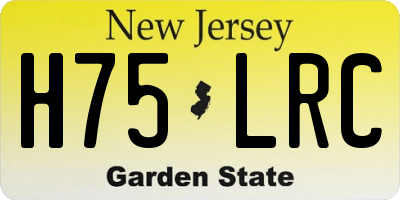 NJ license plate H75LRC