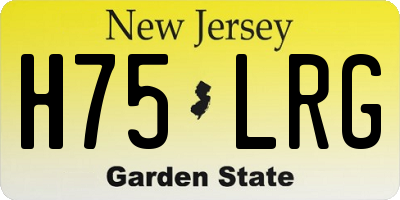 NJ license plate H75LRG