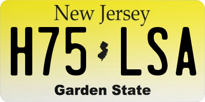 NJ license plate H75LSA