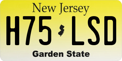 NJ license plate H75LSD