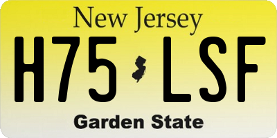 NJ license plate H75LSF