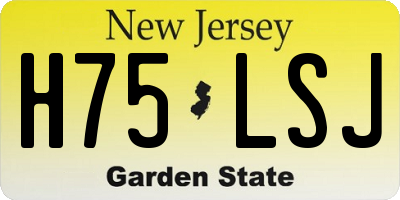 NJ license plate H75LSJ