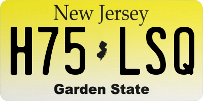 NJ license plate H75LSQ