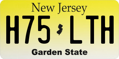 NJ license plate H75LTH