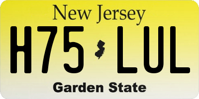 NJ license plate H75LUL