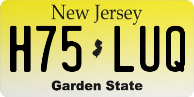 NJ license plate H75LUQ