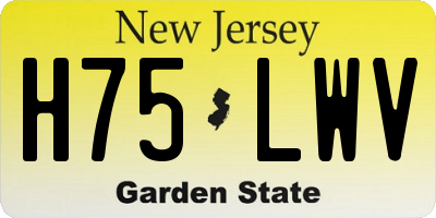 NJ license plate H75LWV