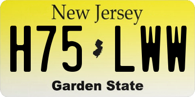 NJ license plate H75LWW