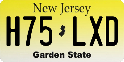 NJ license plate H75LXD