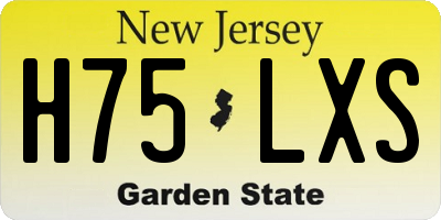NJ license plate H75LXS