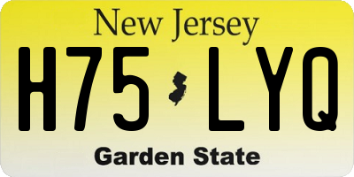 NJ license plate H75LYQ