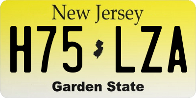 NJ license plate H75LZA
