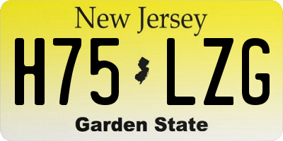 NJ license plate H75LZG