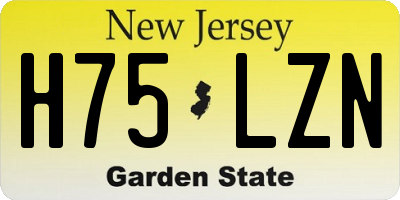 NJ license plate H75LZN