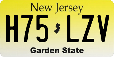 NJ license plate H75LZV