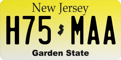 NJ license plate H75MAA