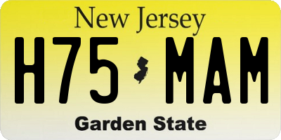 NJ license plate H75MAM