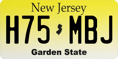 NJ license plate H75MBJ