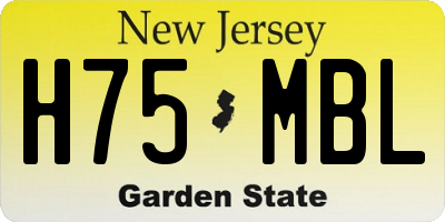 NJ license plate H75MBL