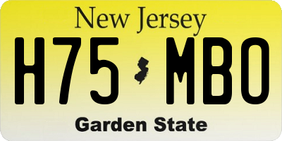 NJ license plate H75MBO