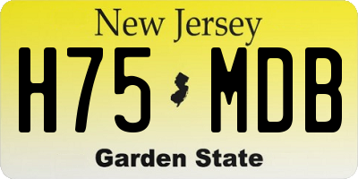 NJ license plate H75MDB