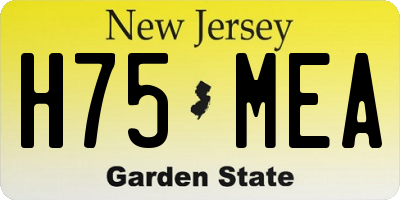 NJ license plate H75MEA