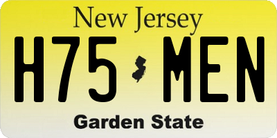 NJ license plate H75MEN