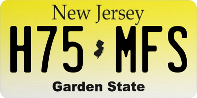 NJ license plate H75MFS