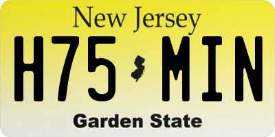 NJ license plate H75MIN