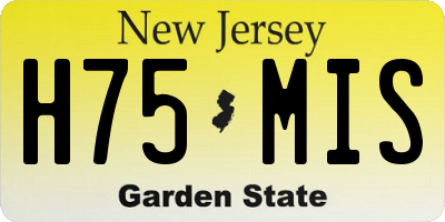 NJ license plate H75MIS