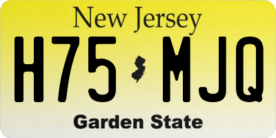 NJ license plate H75MJQ