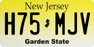 NJ license plate H75MJV