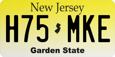 NJ license plate H75MKE