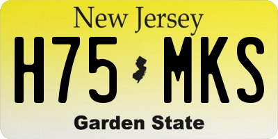 NJ license plate H75MKS