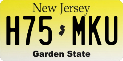 NJ license plate H75MKU