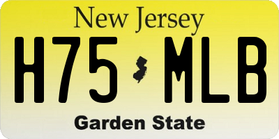 NJ license plate H75MLB