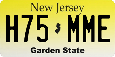 NJ license plate H75MME