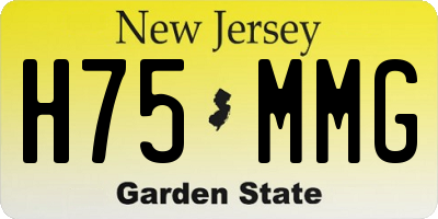 NJ license plate H75MMG